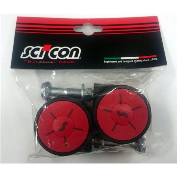 SCICON Set of 2 Multi-Wheels for AeroComfort 3.0 bike bags (black / red)